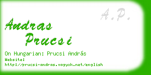 andras prucsi business card